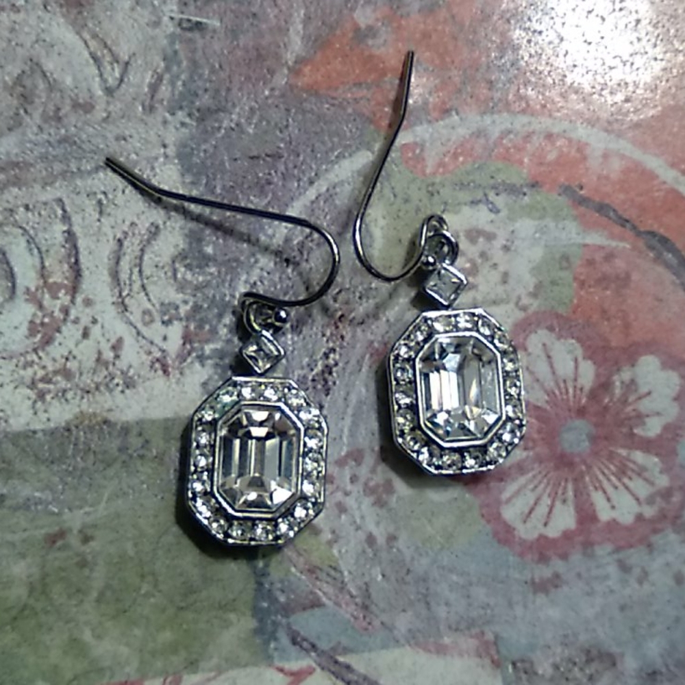 CAROLEE silver crystal earrings